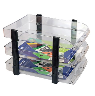 Modest 3 Tier Letter Tray Transparent Clear