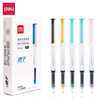 Deli Liquid Bead Pen Black Dry Fast (0.5mm) [Per Pen] S867