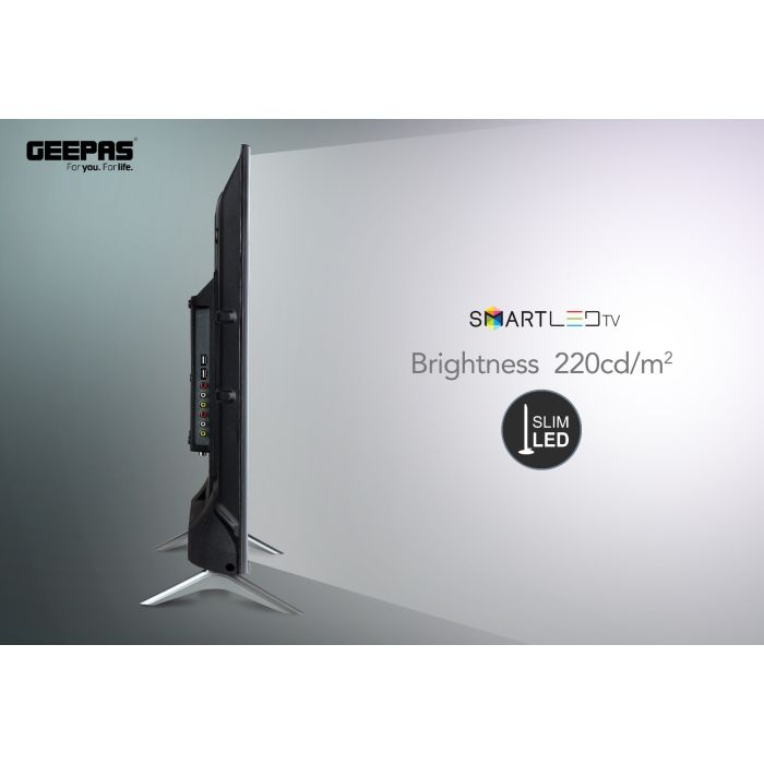 Geepas 43" Android Smart LED TV – Slim Led, 3.5mm, 2 HDMI & 2 Hi-High USB Ports | Wi-Fi, Android 8.0 With E-Share & Mirror Cast | Comes Application Like YouTube, Netflix, Amazon Prime | 1 Year Warrant