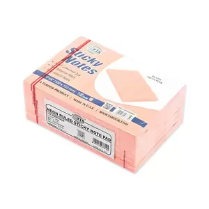 FIS Sticky Note Pad, 4X6 inches, Pack of 6, Ruled Neon Pink -FSPO4X6RNPI