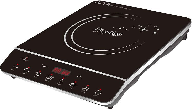 Prestige Cook Induction Cooktop - Stainless Steel - Black