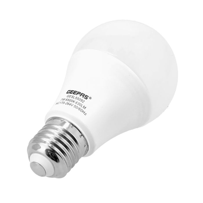 LED Bulb, 7W Power, A60 Design, GESL55092 | 15000 Hours Lifetime | A60 Design | Color Temperature: 6500K | Lamp PF - 0.5 | CRI: >60RA
