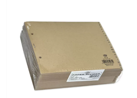 Pack of 20 Pieces Paper Divider (A - Z) English, Size A5 Brown