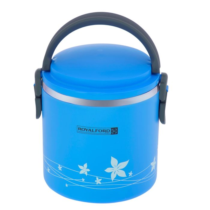 Royalford RF5650BL 1.80L Lunch Box - Portable Stainless Steel Stackable Compartment Lunch/Snack Box, 2-Tier Bento /Food Container, Leak-Proof | Microwave & Dishwasher | Ideal For Office Trekking & Mor