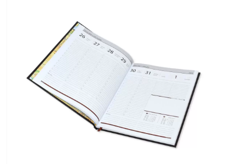 FIS Executive Diary 2023 English/French (1-Week at a glance) Vinyl, 1-Side Padded, Cover, Green - FSDI34E23GR