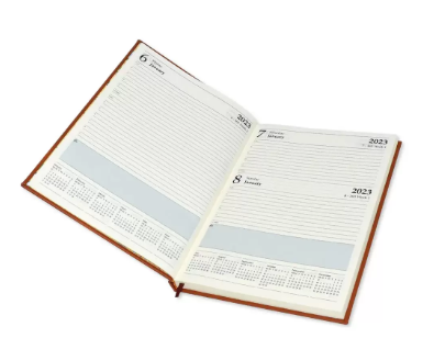 FIS A4 Diary 2023 English (Saturday & Sunday Combined) Dark Brown - FSDI47EP23DBR