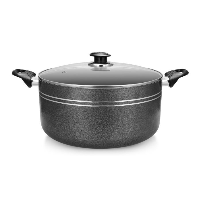 Royalford Aluminum Casserole- RF11195| Non-Stick Aluminum Cookware| Dot Induction Base| Compatible With Hot Plate, Halogen, Gas And Induction Cooktops| 20cm| 3mm Thickness And Strong Bakelite Handles
