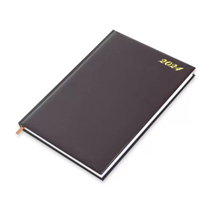 FIS Bonded Leather Diary 2024 (English) Burgundy, A4 - FSDI40EBW24BU