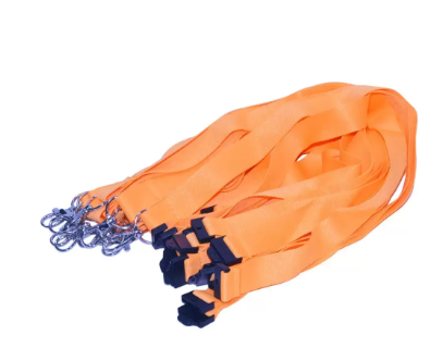 10-Piece FIS Neon Flat Lanyard Orange with Metal Hook & Safety Buckle, 2X90cm - FSNASNOR-10