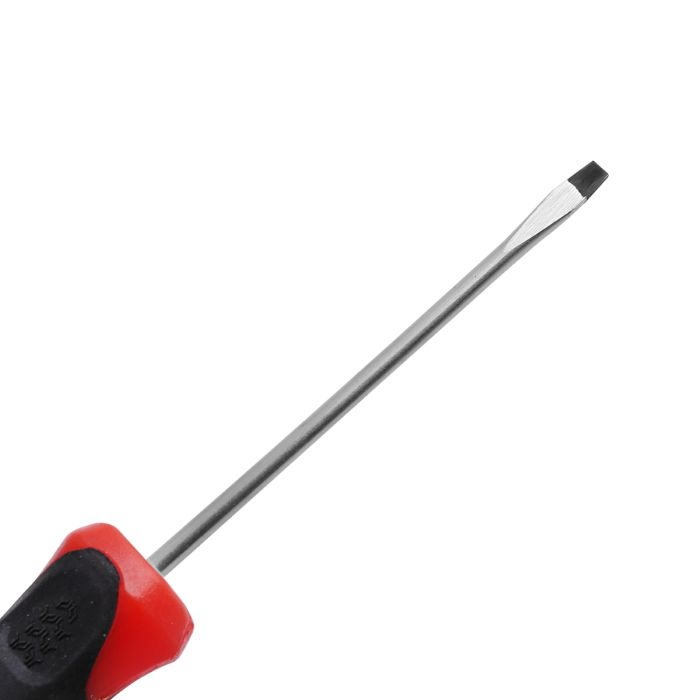 Geepas Precision Screwdriver - Slotted Screwdriver With Soft Grip Rubber Insulated Ergonomic Handle - CR-V Build, Magnetic Tip And Hanging Hole For Easy Carry - Bicolored Red/Black - (SL 3x100mm