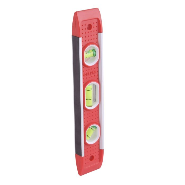 Geepas 9’’ Spirit Level - Small, AI High Impact Heavy-Duty Magnetic Torpedo Level With 3 Level Bubbles - Shock Resistant - Pocket Size, Hanging Hole - Scaffold Level For Builders & Construction Site