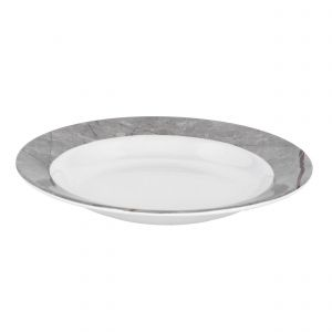 Royalford Melamine Soup Deep Plate - Melamine - White - 10 INCH