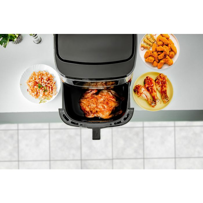 Geepas Digital Air Fryer- GAF37524UK| 9.2 L Capacity With A Rack| Equipped With VORTEX Air Frying Technology, Oil Free Cooking| LED Display With Touch Screen, 9 Preset Cooking Modes, 1-60 Minutes Time