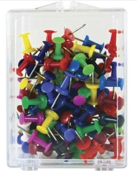 Partner Assorted Colors Push Pin, Pkt/30 Pcs