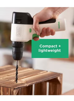 Reviva Cordless Drill Kit 12V with 80 PC, Accessories 12.5 storage Eco, Toolbox REVDD12ASTB-GB 2 White/Green