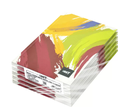 Light Hard Cover Notebook, Pack of 5 Pieces, Single Line, 10x8 Inch,100 Sheets - LINB1081804