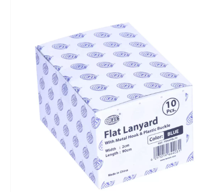 10-Piece FIS Lanyard Blue with Metal Hook & Plastic Buckle, 2X90cm - FSNAPBL/10