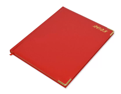 FIS Golden Executive Diary 2023 English/French (1-Week at a glance) Vinyl, Cover Red - FSDI32EG23RE