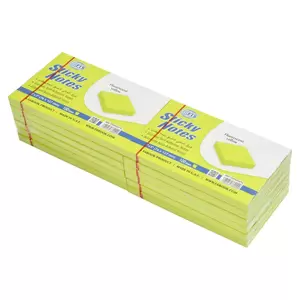 FIS Sticky Note, Fluorescent Yellow Colours, Size 3 x 5 Inch, 100 Sheets, Quantity per Pack 12 - FSPO35FYL