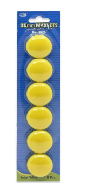 FIS Colored Magnet, Non Transparent Yellow Color, Pack Includes 3 Sets (20mm set, 30 mm set, 40 mm set) -FSMI203040YL/3