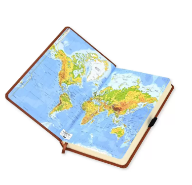 FIS French Diary 2024, PU 1-Side Padded, Round Corner, Brown - FSDI29FRPU24BR