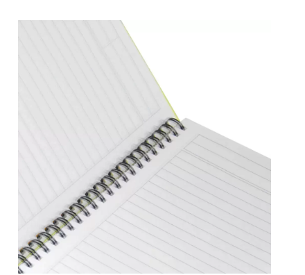 FIS Pack of 5 Spiral Hard Cover Notebook 9X7 Inches (22.86 X 20.32 CM) Single Line,With Border,100 Sheets-Cyber Yellow -FSNBS97NA363