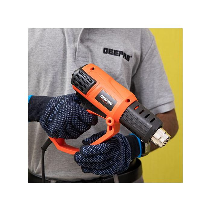 Geepas Hot Air Gun - Variable Temperature Control With 3-Temp Settings With Overload Protection For Crafts, Shrinking PVC, Stripping Paint & More