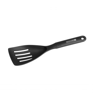 Royalford Tilted Slotted Spatula - Nylon - Black