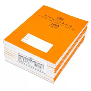 FIS Exercise Book, Pack of 12, Size:16.5 X 21 cm, 160 Pages, Single Line, 1 Side Plain with Margin - FSEBPSL160N