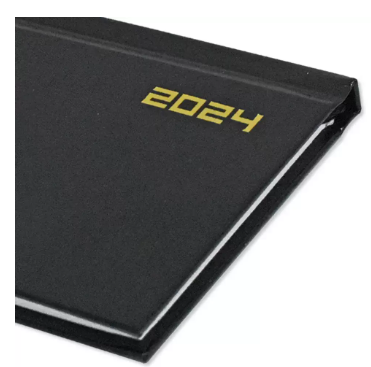 Fis 2024 Slim English Diary Vinyl Hard Cover Black -FSDI51E24BK