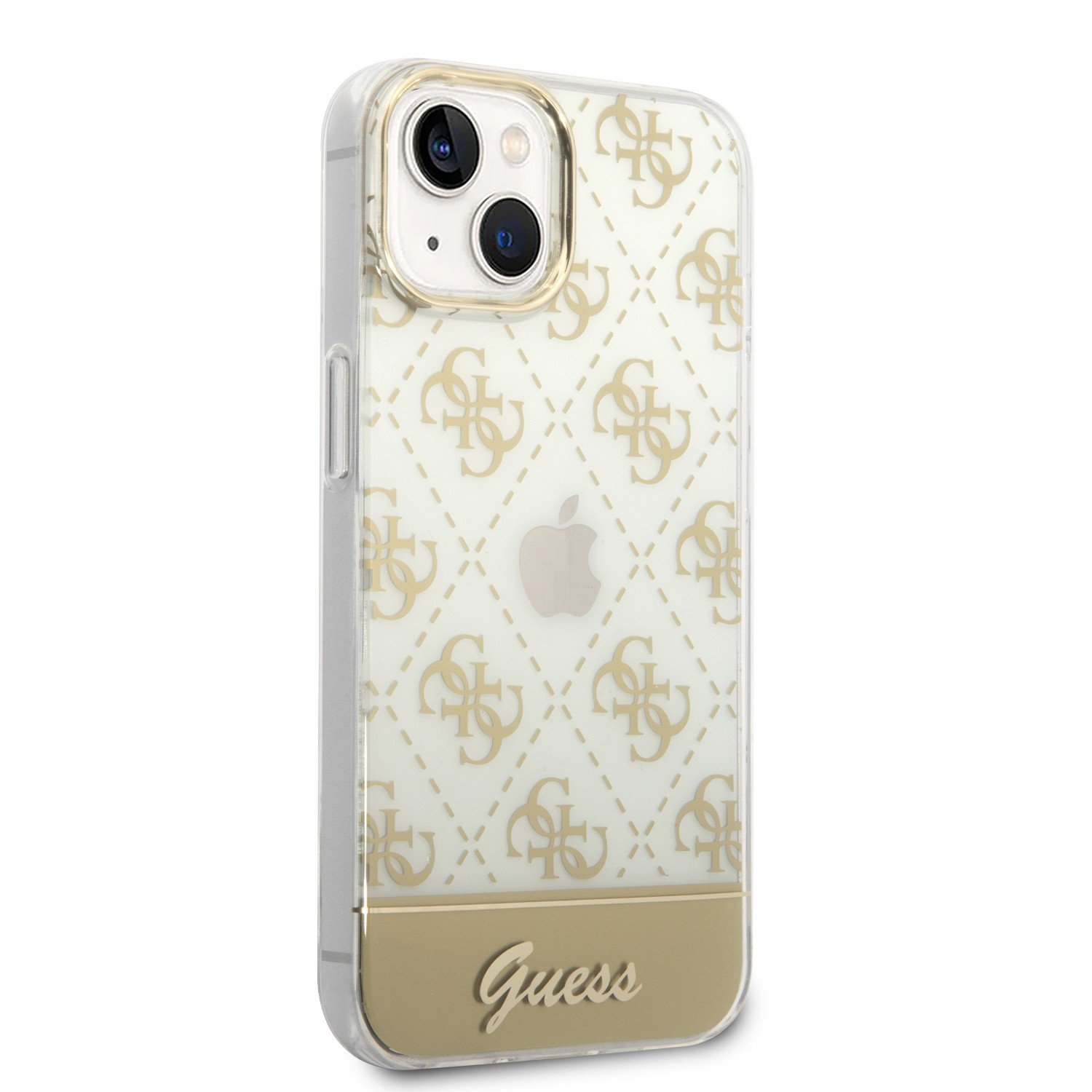 Guess 4G Electro Script Hard Case for iPhone 14 Plus (6.7") - Gold