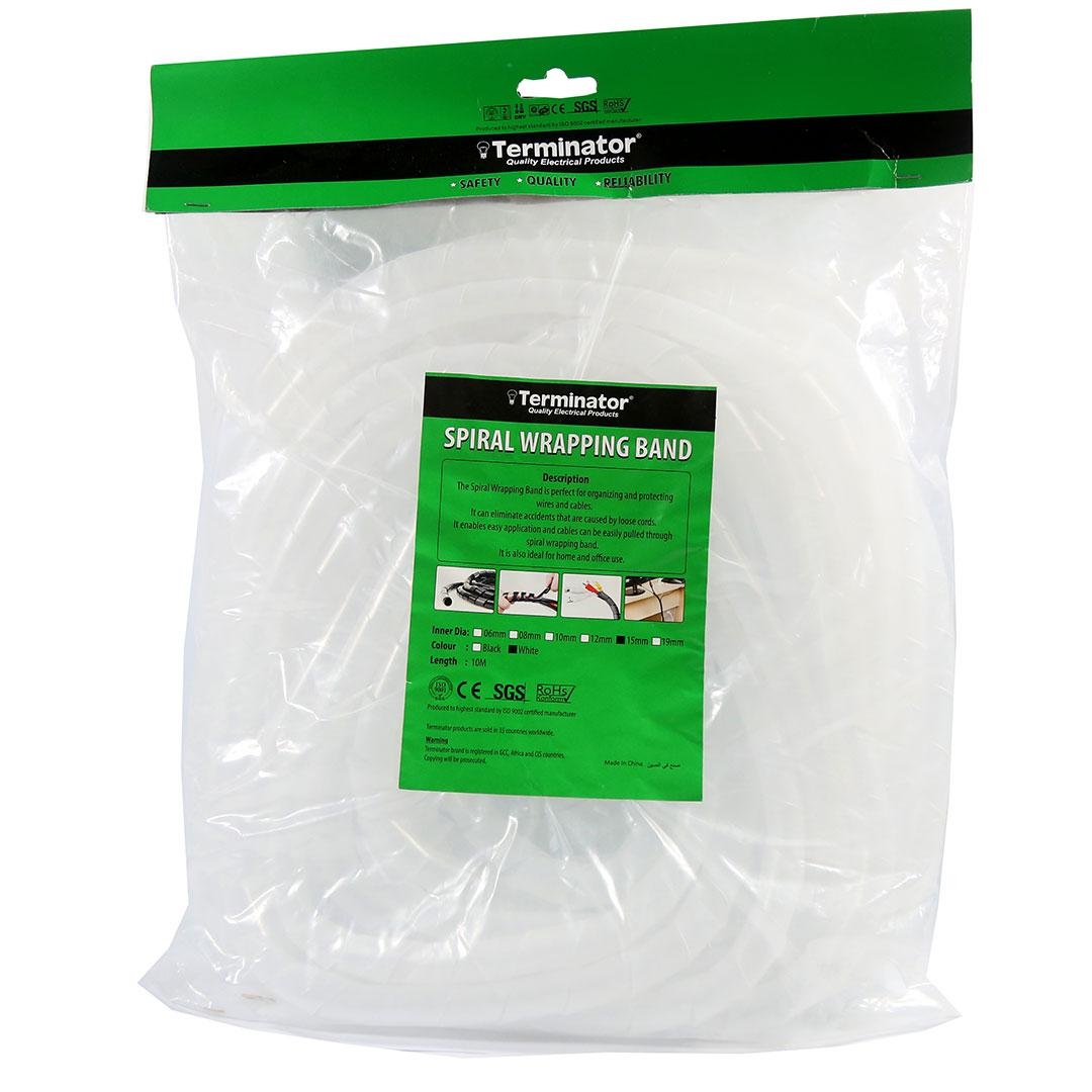 White Spiral 15mm wrapping band 10M length