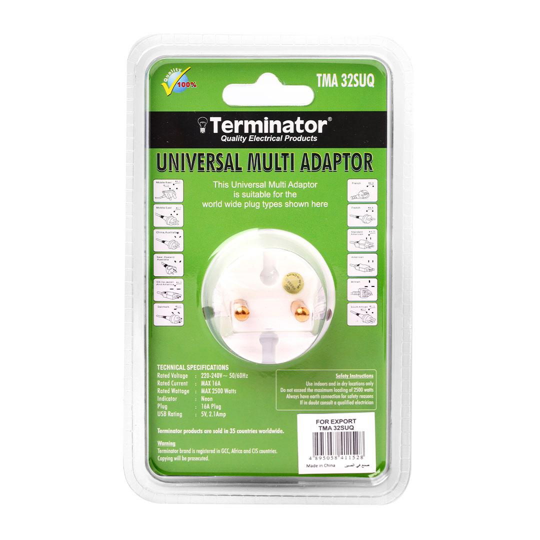 3 Way Universal MA 3 Pin and 2 Pin With 2 USB Port Schuko Plug(USB with DC 5V 2100MA)