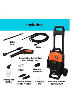 Pressure Washer High Performance, 150 Bar/2175 PSI Pressure, Washer Ideal For Home, Garden Car, BEPW2000-B5