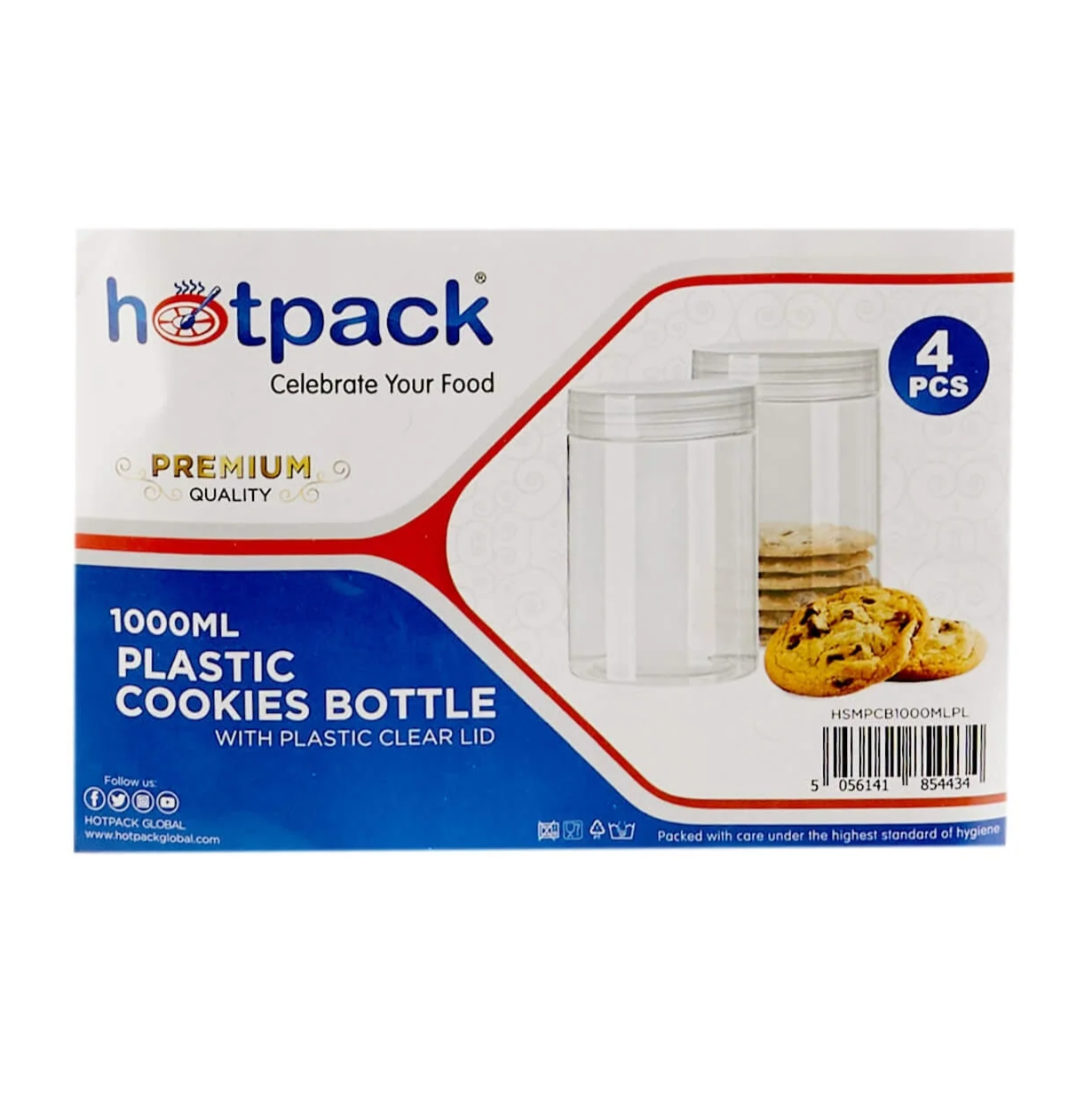 Clear Plastic Jar with Lid 1000 Ml