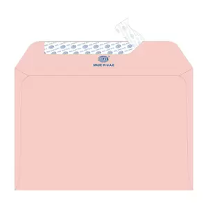 FIS Pack of 25 FIS Executive Laid Paper Envelopes, 100 GSM, Peel & Seal, Size 114 X 162mm, Color Pink