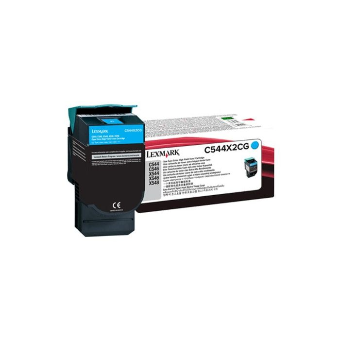 LEXMARK C544X2CG CYAN EXTRA HIGH YIELD TONER CARTRIDGE