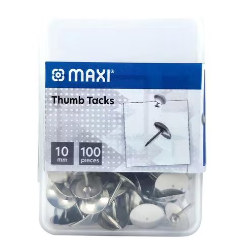 Maxi Thumb Tacks 10mm Silver 100 PCS