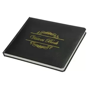FIS Executive Visitors Book English Bonded Leather 25x20cm, Black - FSCLEXVI11