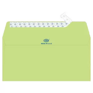 FIS Laid Paper Envelopes Peel & Seal, Pack of 25 Pcs. Green Color, DL (110 x 220 mm) Size, 100 GSM - FSEE1043PGRB25