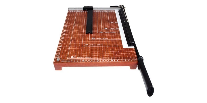 Deli 8003 Paper Cutter Trimmer Guillotine - Wooden Base (380mmX300mm) 15inches x 12inches