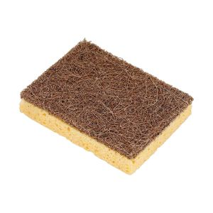Royalford Cellulose Sponge Stitched - Coconut Fiber - Brown, Yellow - 0025 KG - 6294016423807