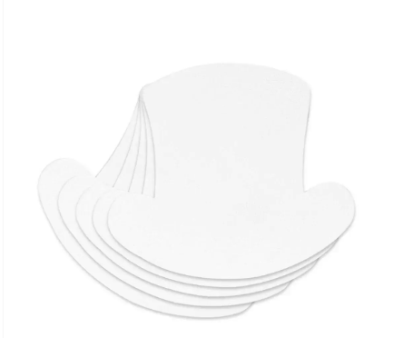 Artmate Peelable Hat Shape Canvas Sticker, 5 Pieces White Color - JISTJIPCS-5-3