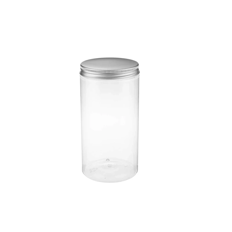 Cookie Plastic Jar with Silver Lid(800 Ml)(1000 Ml)