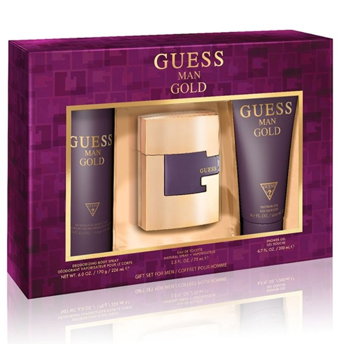 GUESS GOLD (M) SET EDT 75ML + SG 200ML + BODY SPRAY 226ML