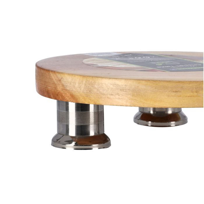 11" Chapati Table With Steel Legs, Premium Quality, RF10025 | Durable Design Kitchenware | 100% Natural Wood Chapati Maker | Eco-Friendly | Used In Home/Restaurant