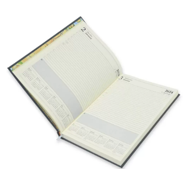 FIS Bonded Leather Diary 2024 (English) Grey, A4 - FSDI40EBI24GY