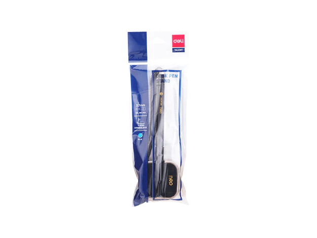 Deli E6797 Gel Ink Desk Pen Stand, 0.7mm, Blue (Pack of 12)
