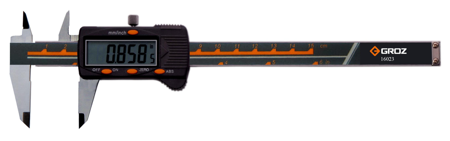 GROZ EDC/8 ELECTRONIC CALIPER; 0-8IN ( 0-200MM)