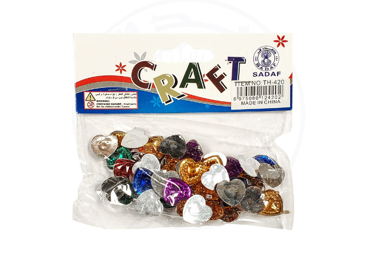 SADAF ART & CRAFT HEART SAPE SHINY COLOUR TH-420 PD-59